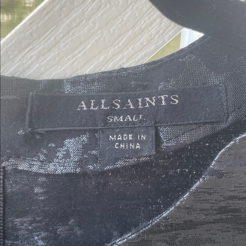 AllSaints ‘Jiro’ Metallic Brocade Top - Picture 8 of 10